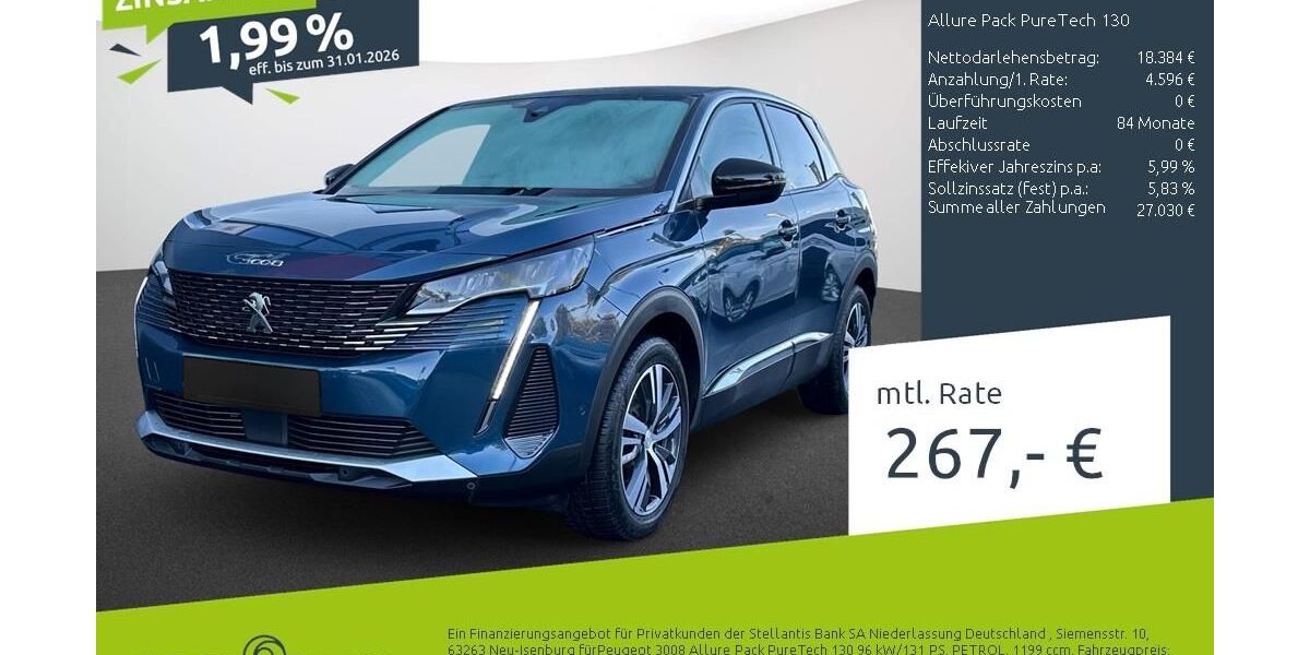 Peugeot 3008 18.481 km 21.700 &euro; Dülmen 48249