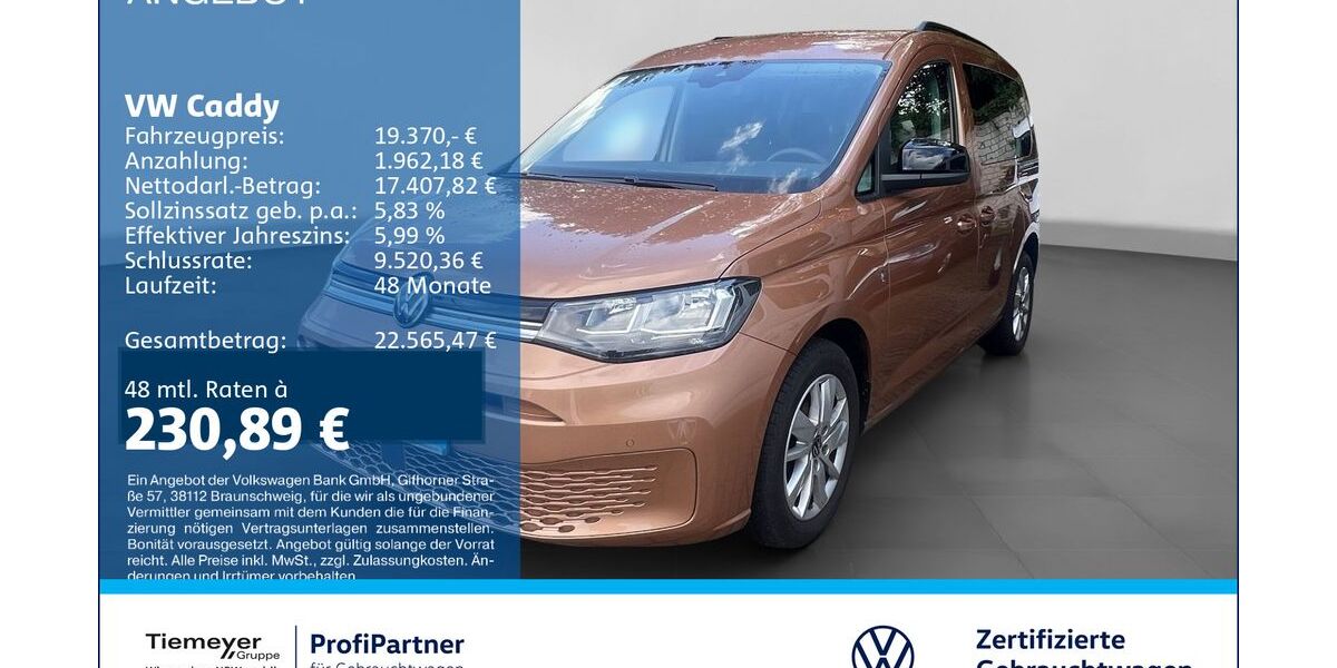 VW Caddy 109.565 km 19.370 &euro; Recklinghausen 45663