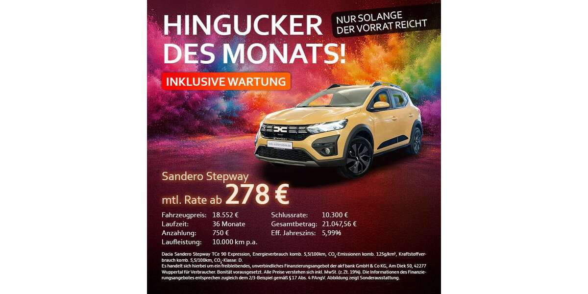 Dacia Sandero 1.001 km 17.333 &euro; Witten 58454