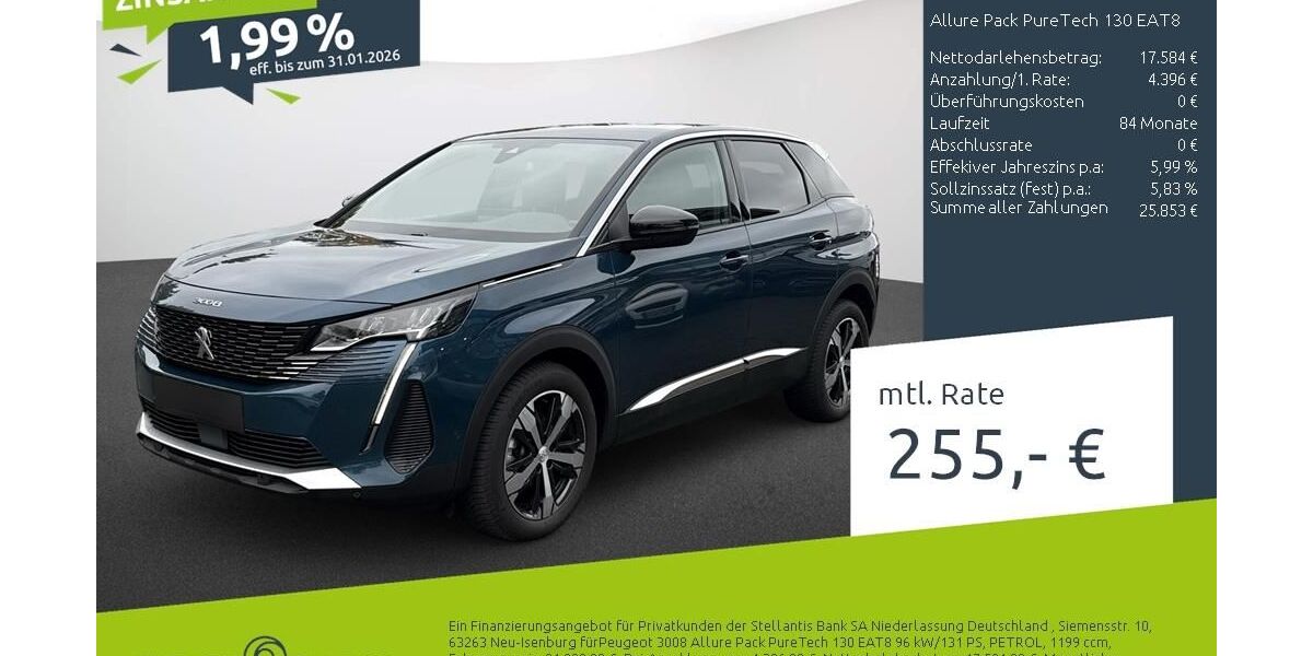 Peugeot 3008 19.418 km 21.870 &euro; Dülmen 48249