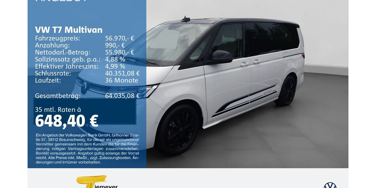 VW T7 Multivan 15.096 km 55.670 &euro; Bochum 44892