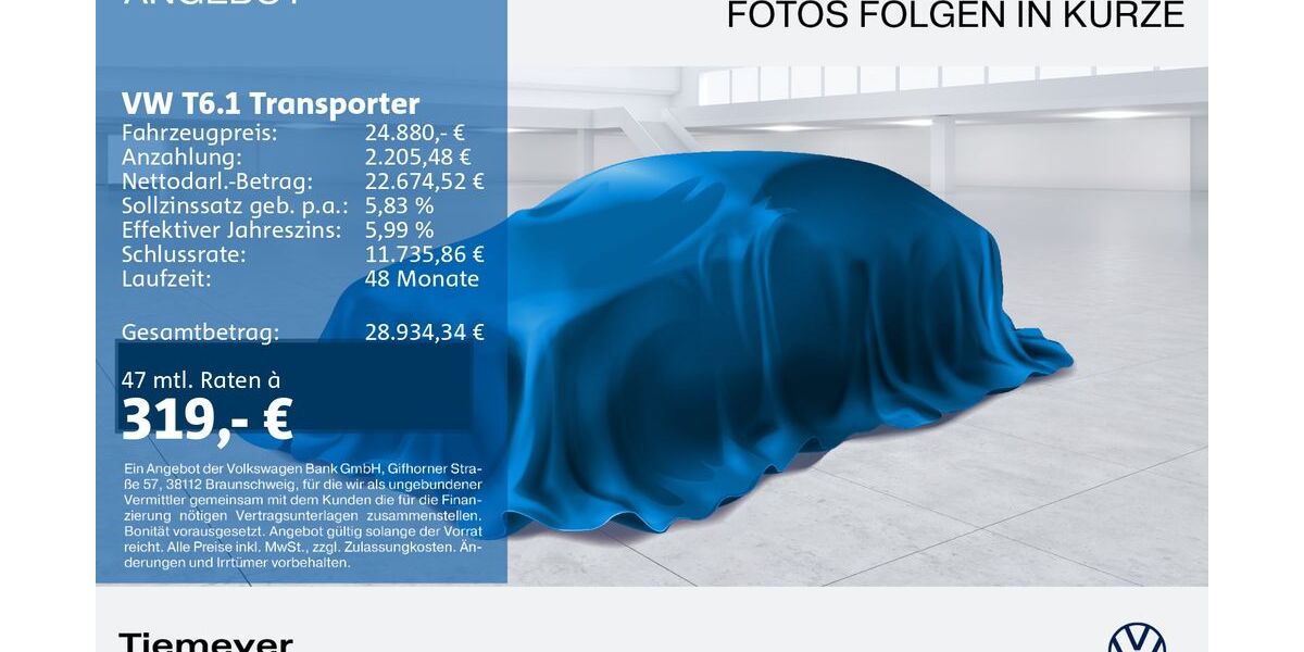 VW T6 Transporter 98.226 km 24.880 &euro; Bochum 44892