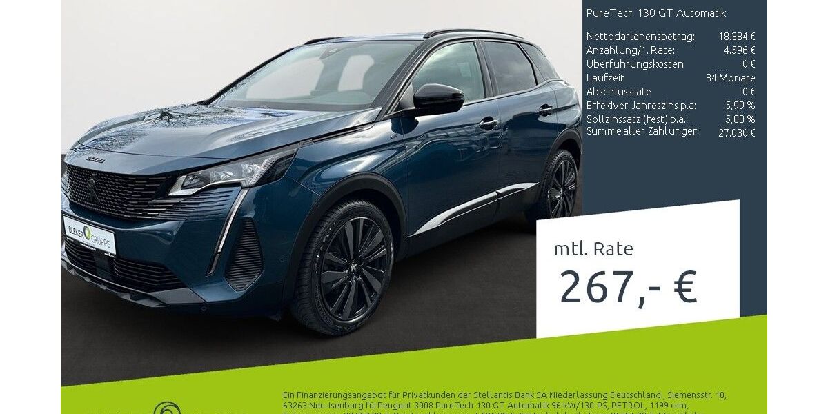 Peugeot 3008 38.537 km 20.740 &euro; Dülmen 48249