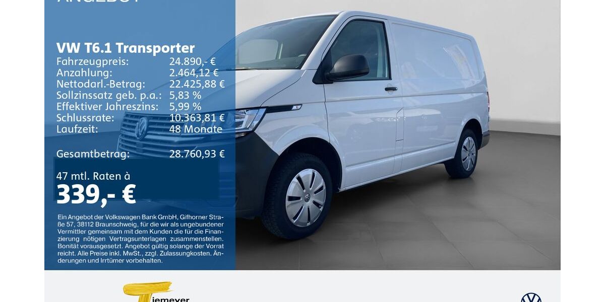 VW T6 Transporter 71.595 km 24.420 &euro; Bochum 44892