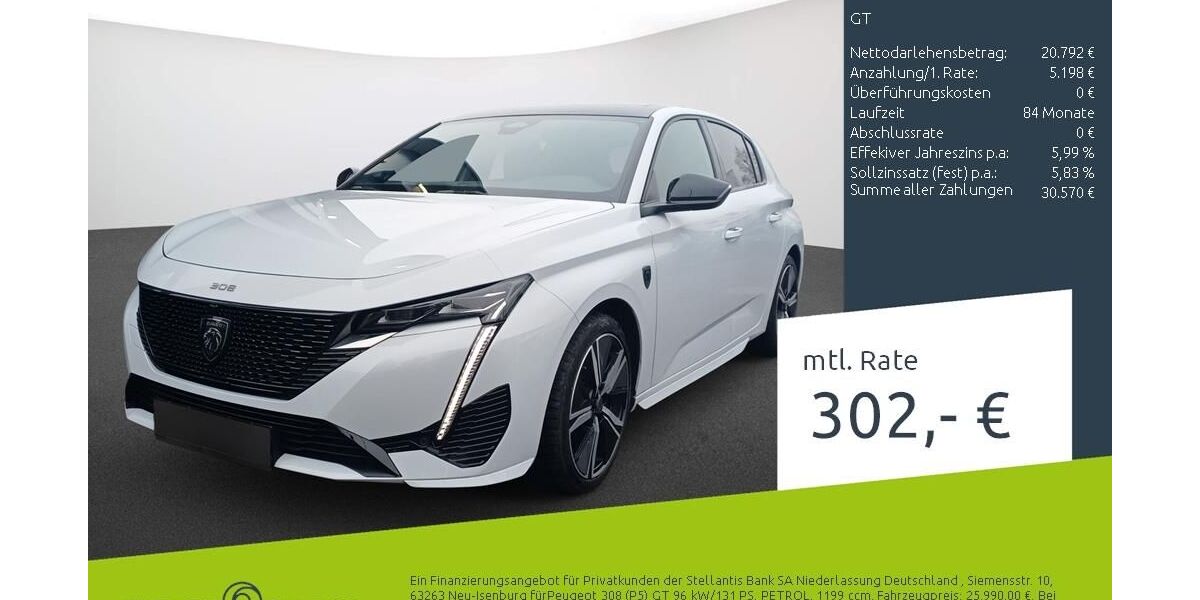 Peugeot 308 27.185 km 25.989 &euro; Dülmen 48249